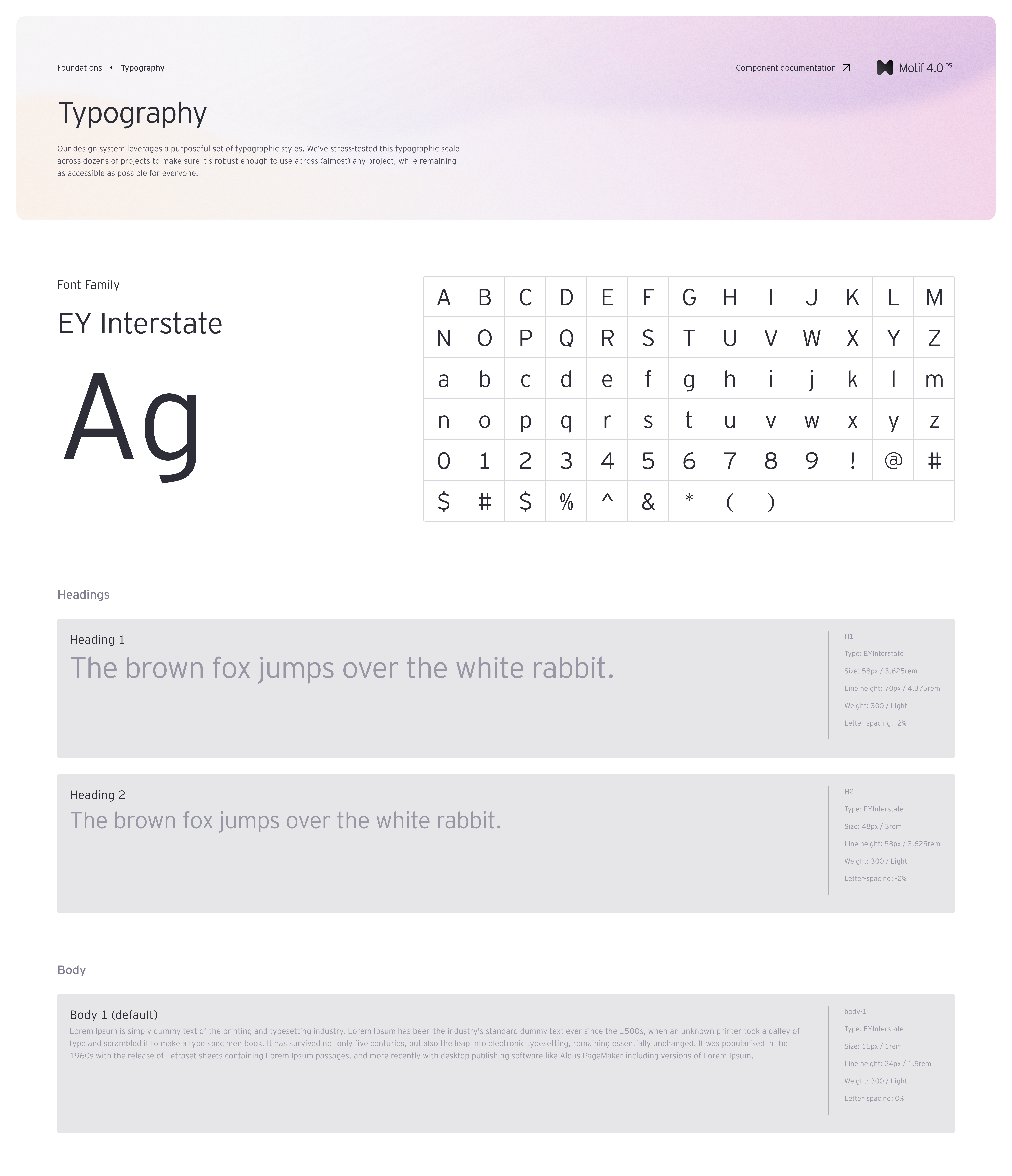 EY Motif design system detail
